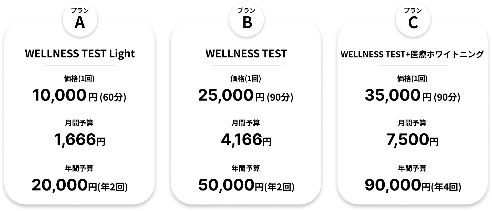 アンデルト福利厚生サービスのプランを表した表